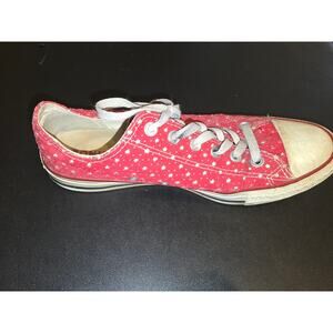 Red with  White Stars Chuck Taylor All Stars Size 10